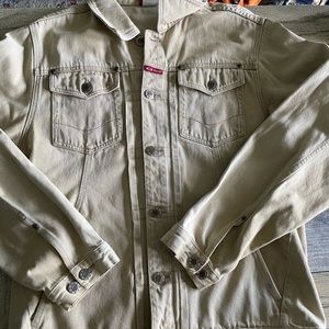 Mens beige denim jacket